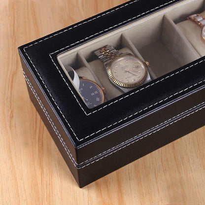 Six Slot PU Leather Watch Storage - Display Case Organizer Gift Box