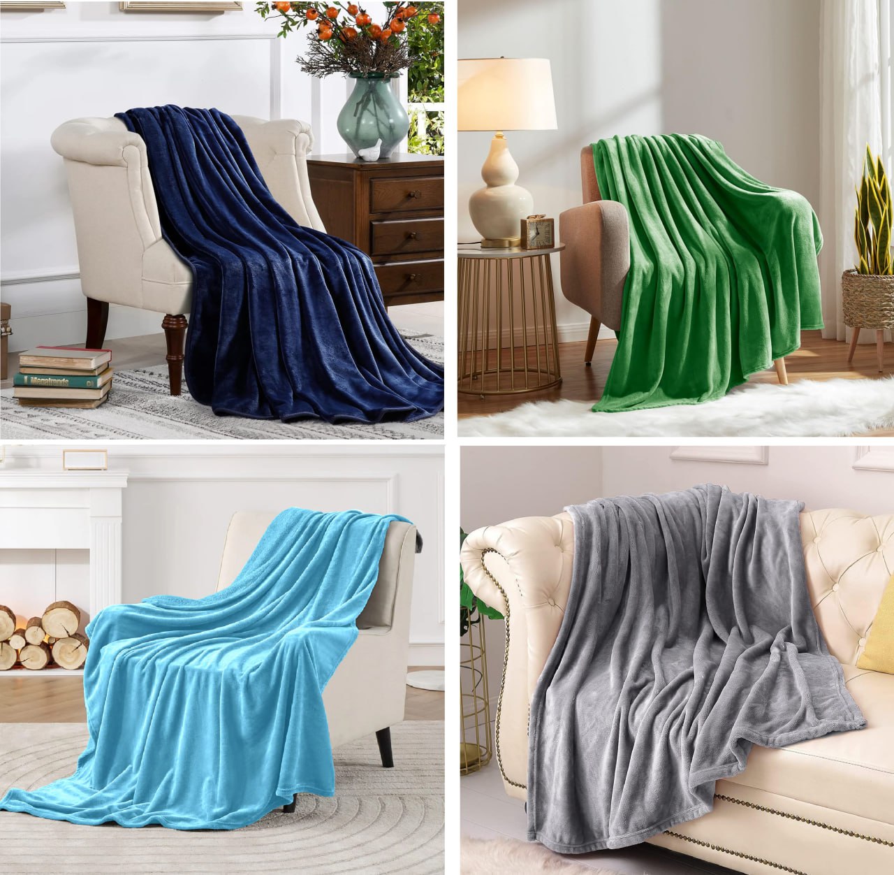 Cotton Soft & Cozy Warm Throw Fleece Blanket Size - 6 by 6 Feet