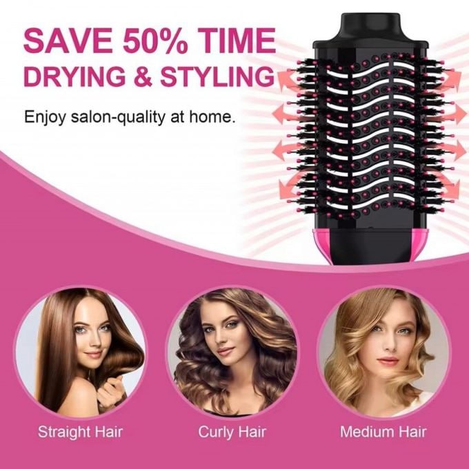 Hair Dryer Brush, 3-in-1Hot Air Straightener Curler Function, Hair Styler, Anti-Scald, Perfect Hot Air Brush for Women