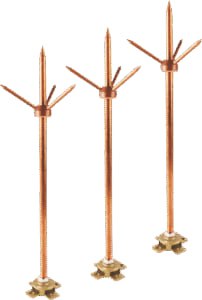 Copper Lightning Arrestor Rod for Industrial Buildings, House Roof, School, Hospital