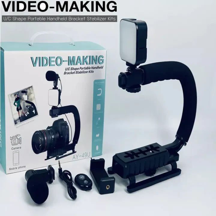 Vlogging Kit Bracket Stabilizer U Shaped Gimbal Video Making Kit For Phones & Cameras