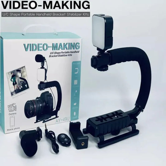 Vlogging Kit Bracket Stabilizer U Shaped Gimbal Video Making Kit For Phones & Cameras
