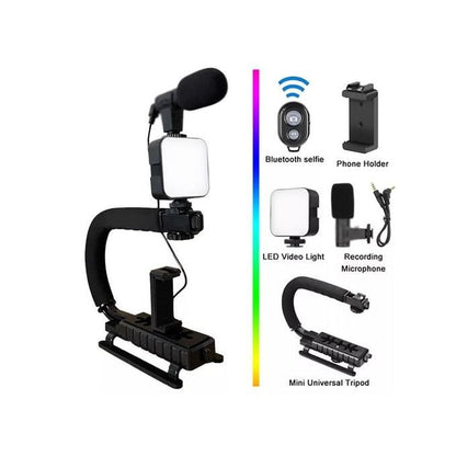 Vlogging Kit Bracket Stabilizer U Shaped Gimbal Video Making Kit For Phones & Cameras