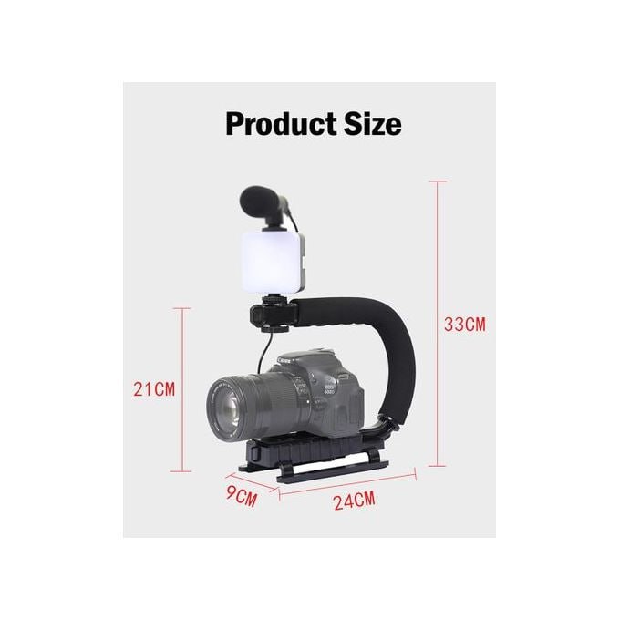 Vlogging Kit Bracket Stabilizer U Shaped Gimbal Video Making Kit For Phones & Cameras