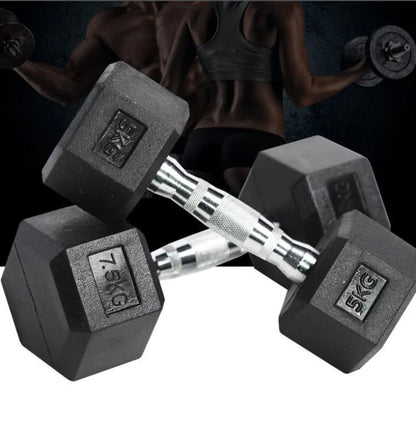 Body-Solid Rubber Coated Hexagon Dumbbells