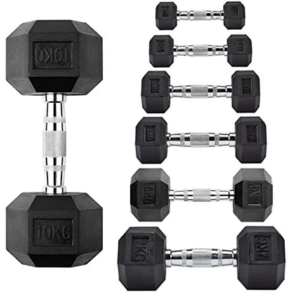 Body-Solid Rubber Coated Hexagon Dumbbells