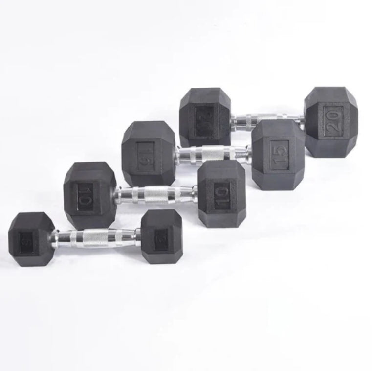 Body-Solid Rubber Coated Hexagon Dumbbells