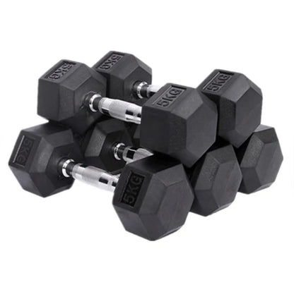Body-Solid Rubber Coated Hexagon Dumbbells