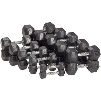 Body-Solid Rubber Coated Hexagon Dumbbells