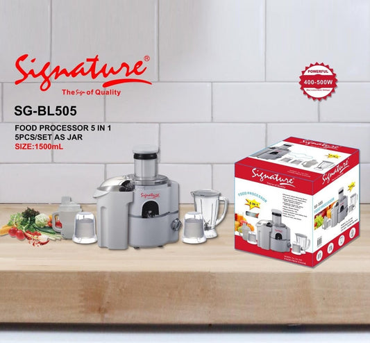 Signature 5-in-1 Food Processor Set 1.5 Ltrs with 1Yr Warranty