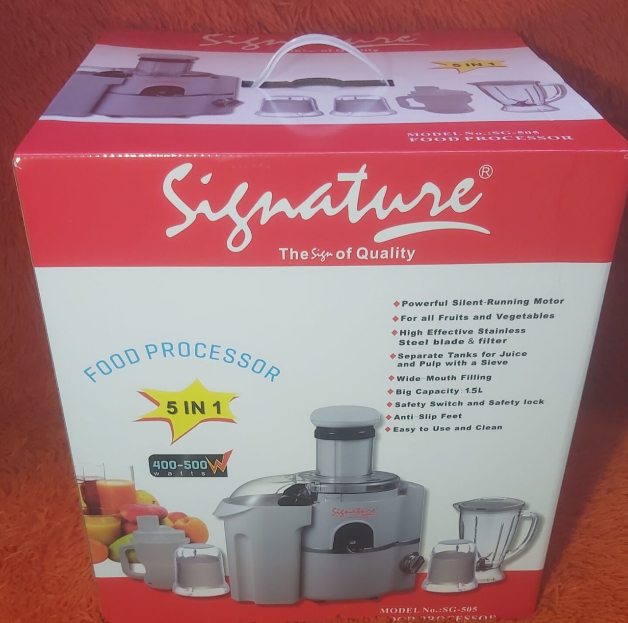 Signature 5-in-1 Food Processor Set 1.5 Ltrs with 1Yr Warranty