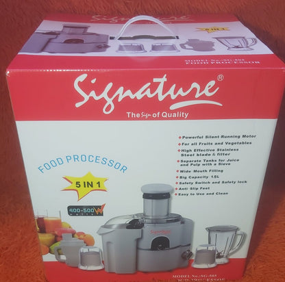 Signature 5-in-1 Food Processor Set 1.5 Ltrs with 1Yr Warranty