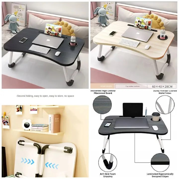 Laptop Bed And Desk Tray Holder With Cup Holder
