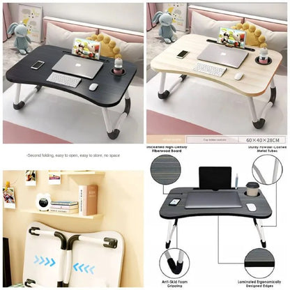 Laptop Bed And Desk Tray Holder With Cup Holder