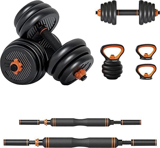 6-In-1 Dumbells With A Barbell And Kettlebells - Ultimate Home Gym Solution