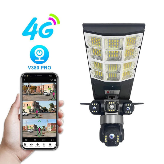 2-in-1 Bright 450W LED Flood Light 3 Lens CCTV Camera