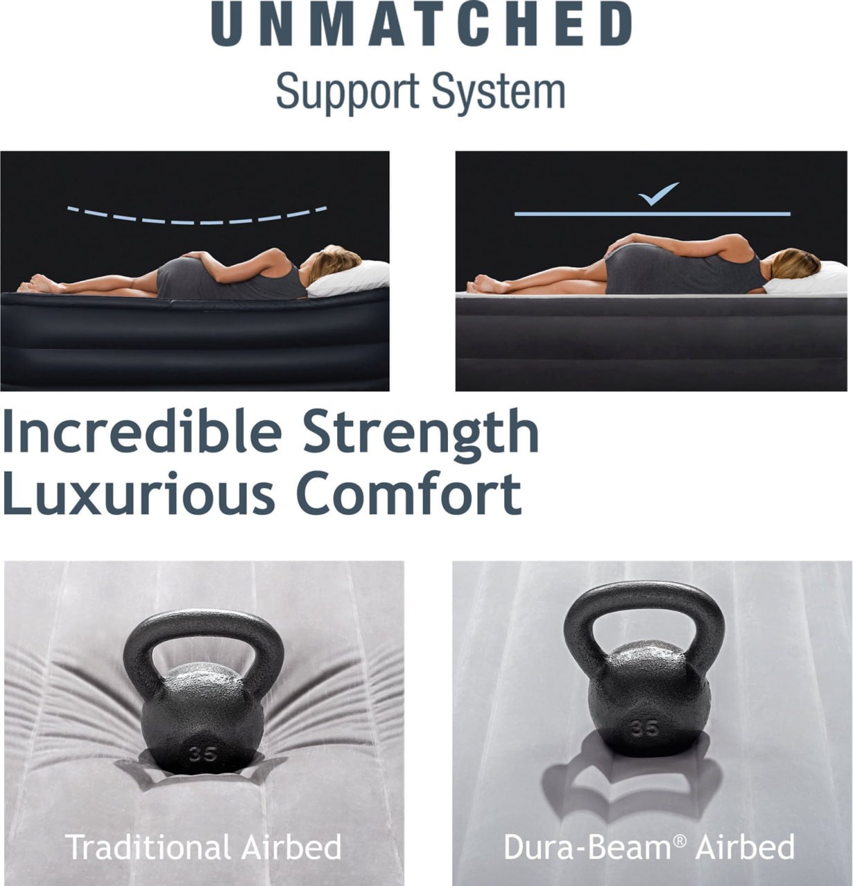 Dura-Beam Deluxe Series Comfort-Plush High-Rise Air Mattress Queen 203 x 152 x 56 cm