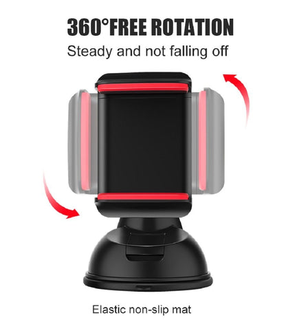 Silicone Car Mobile Holder Mount Short Neck 360° Rotation with Ultimate Reusable Suction Cup for Car Dashboard & Windshield