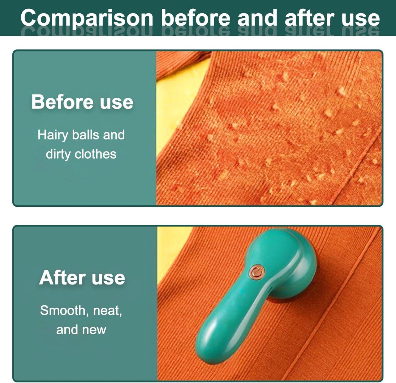 Portable Electric Lint Remover & Shaver for Sweaters and Wool with USB Cable and 2 Replacement Blades