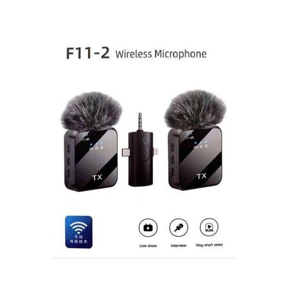 Wireless 3-in-1 Wireles Microphone System – Dual Lavalier Mics With Universal Transmitter