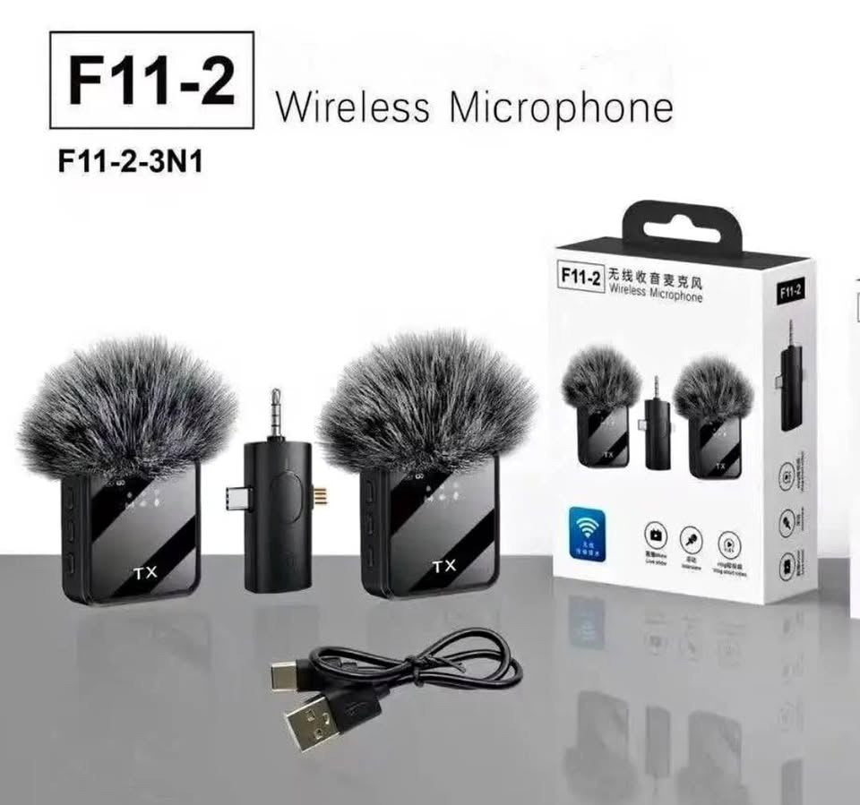 Wireless 3-in-1 Wireles Microphone System – Dual Lavalier Mics With Universal Transmitter