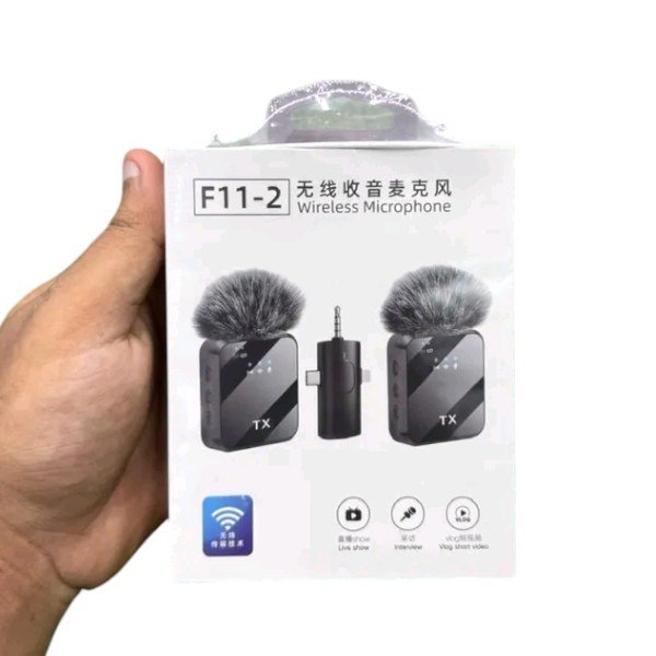 Wireless 3-in-1 Wireles Microphone System – Dual Lavalier Mics With Universal Transmitter