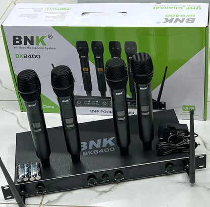 BNK BK8400 UHF Wireless Microphone System with 4 Mics Set