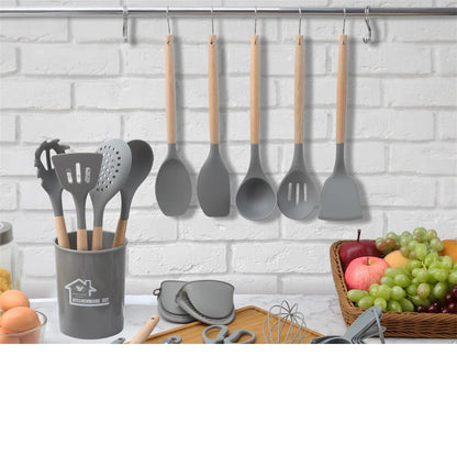 12 PCs nonstick silicon cooking/serving spoon set