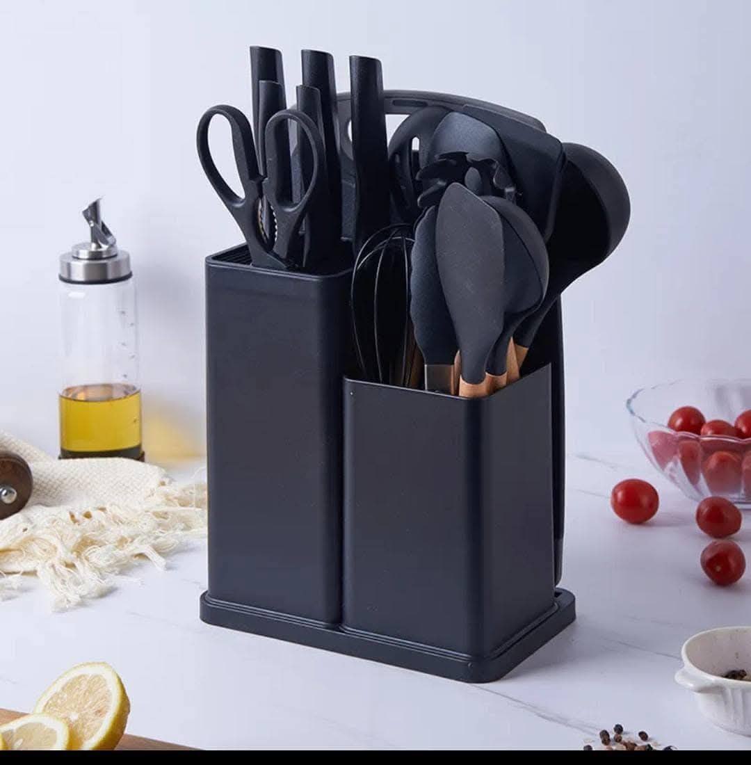 19-PCS Executive Silicone Cooking Utensils Set – Premium BPA-Free Heat-Resistant Non-Stick Kitchen Cooking Tools