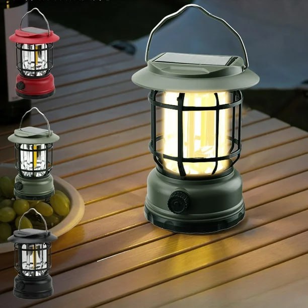 Rechargeable & Solar Powered Camping LED Lantern Lamp for Outdoor Camping, Hiking and Fishing