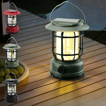 Rechargeable & Solar Powered Camping LED Lantern Lamp for Outdoor Camping, Hiking and Fishing