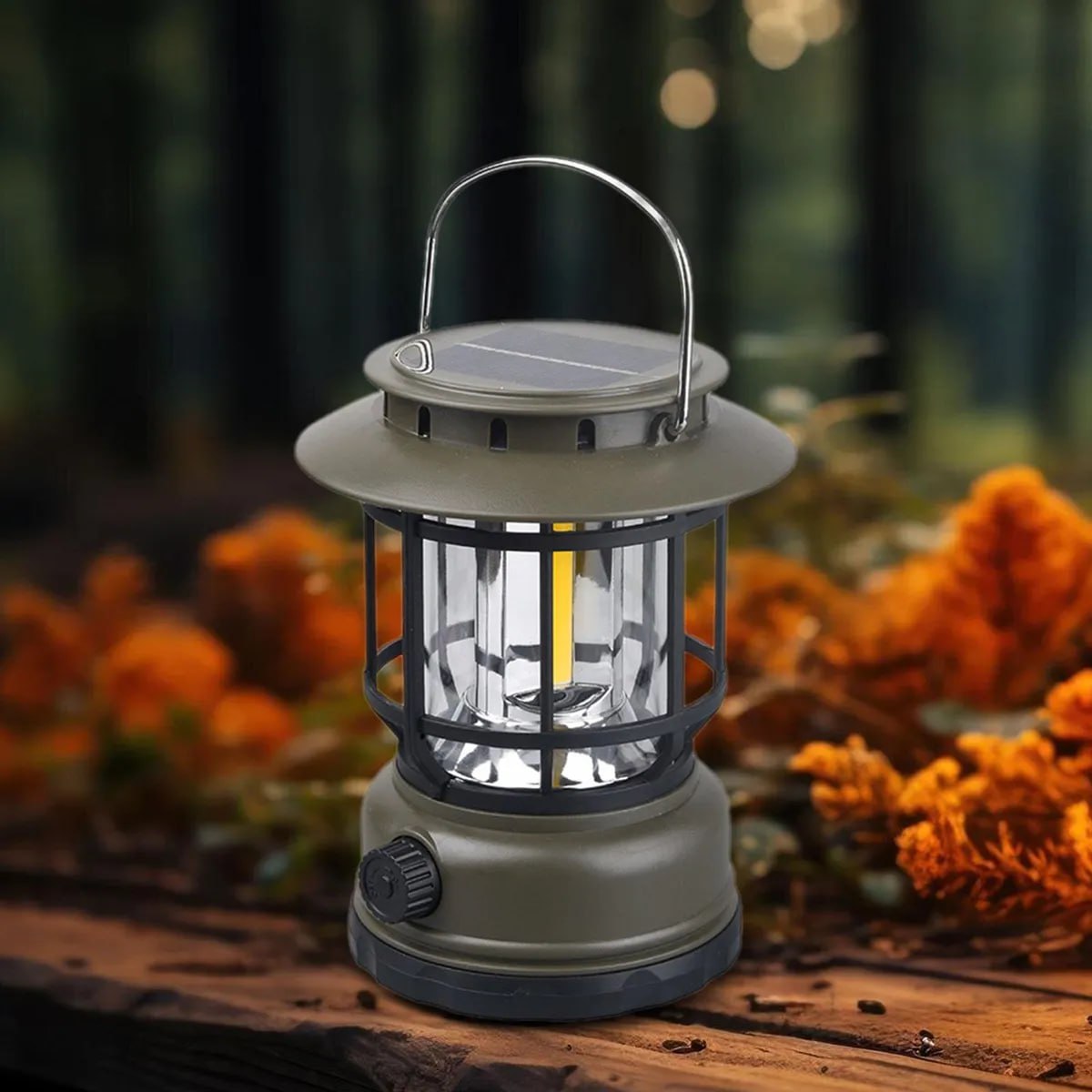 Rechargeable & Solar Powered Camping LED Lantern Lamp for Outdoor Camping, Hiking and Fishing