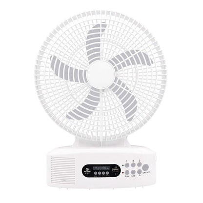 Easy Power 5-in-1 Solar Powered Rechargeable Fan With Radio, Light, Power Bank Option