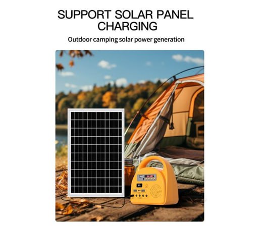 Solar Energy Storage System: 220V Emergency Power with 4 LED Bulbs for Home Lighting & High-Speed Phone Charging Solutions