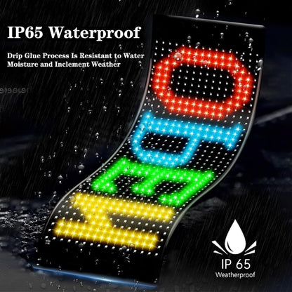 Colorful Eye Lamp Soft Screen for Car Windows, DIY Car Dynamic Led Smart Colorful Eye Lamp Soft Screen, Windshield Eyes Animated Led (2 Pack)