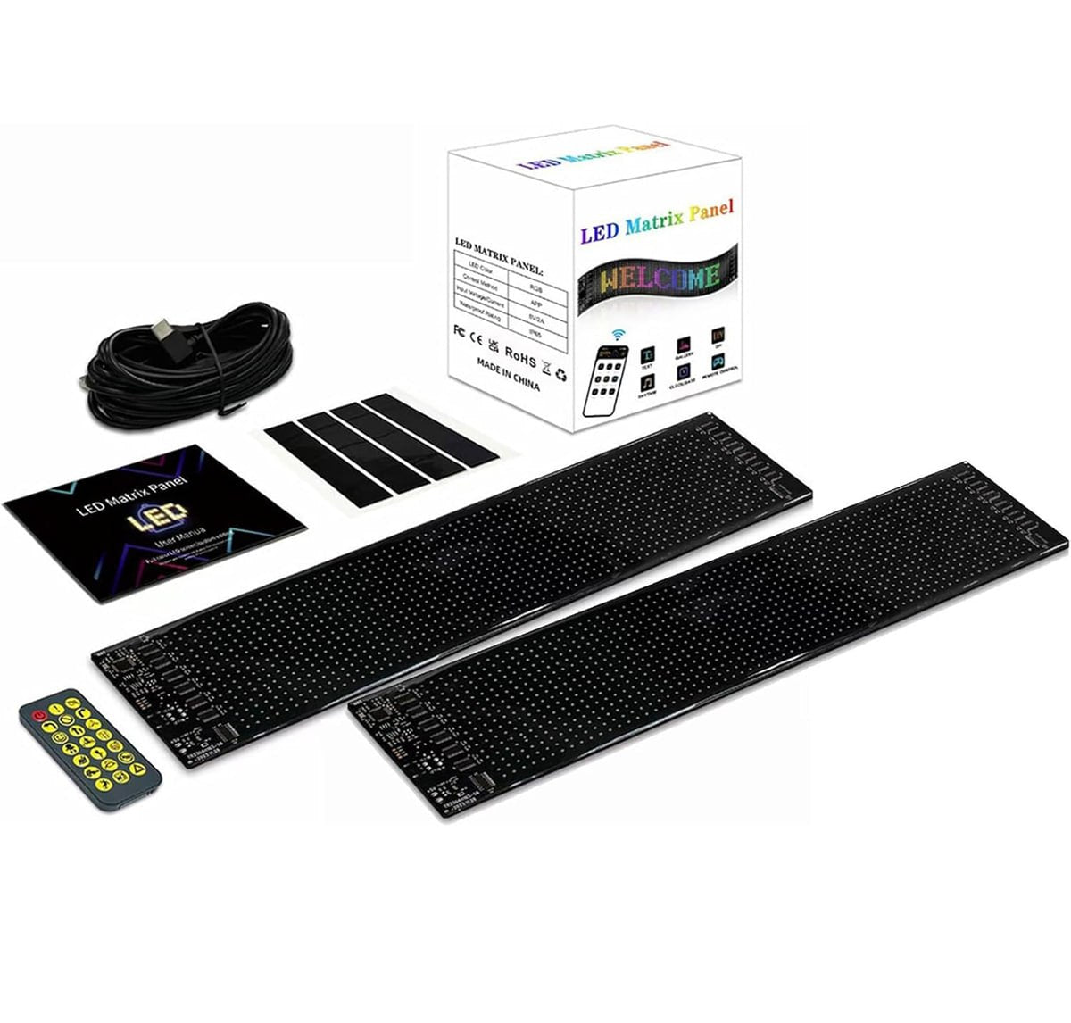 Colorful Eye Lamp Soft Screen for Car Windows, DIY Car Dynamic Led Smart Colorful Eye Lamp Soft Screen, Windshield Eyes Animated Led (2 Pack)