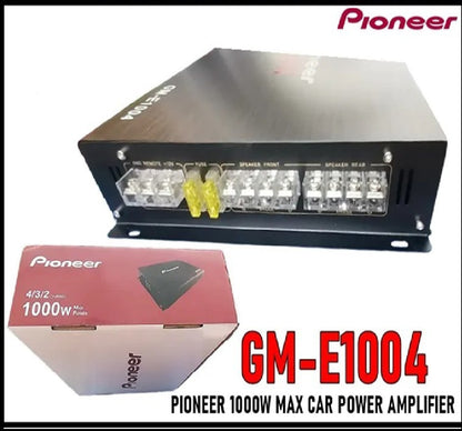 Pioneer GM-E1004 4-Channel Car Amplifier 1000W Max Heavy-Duty Car Power Amp with RCA Low/High Pass Filter 70W Output 10Hz–30kHz Frequency