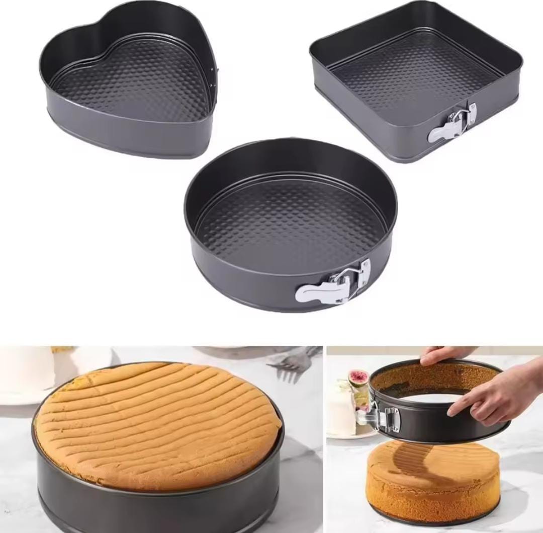 Non-stick Springform Cake 3-Pcs Baking Molds Pans