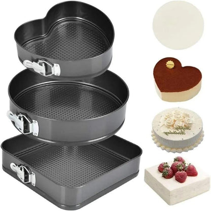 Non-stick Springform Cake 3-Pcs Baking Molds Pans