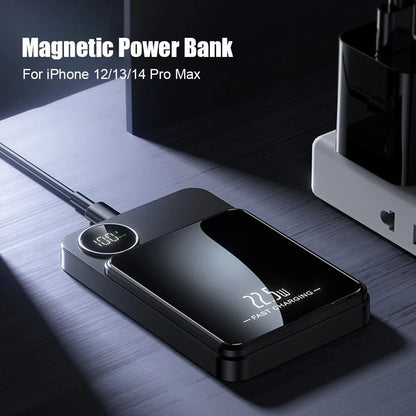 Magnetic 10000mAh 15W Power Bank Wireless Fast Charger External Portable Battery
