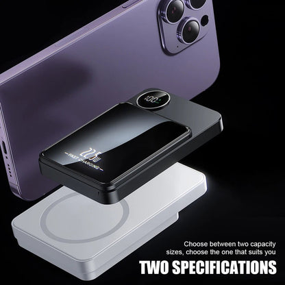 Magnetic 10000mAh 15W Power Bank Wireless Fast Charger External Portable Battery