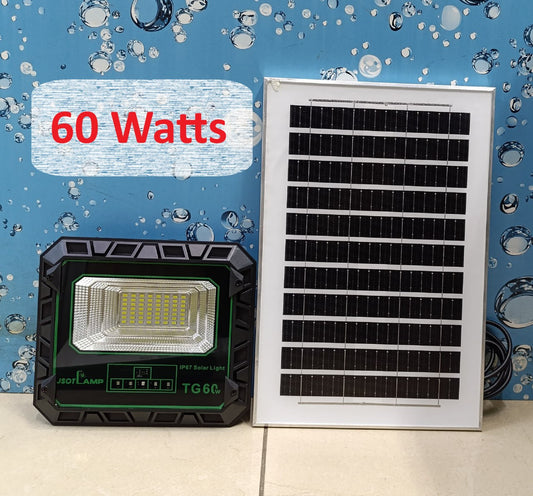 Solar Light 60W Solar Flood Light TG Series IP67 Waterproof, Remote Control, Dusk-to-Dawn, Off-Grid Outdoor Security