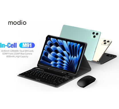 Modio M91 Tablet 10000MAH 512GB/12GB 10 Inch 5G With BT Keyboard, Touch Pen / Mouse