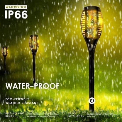 Big Outdoor Garden & Path Solar Flame Light-2PCs