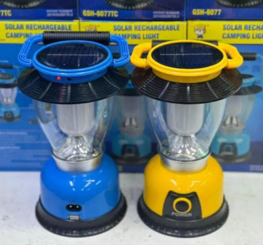 Solar Rechargeable Camping Lamp Lantern With LED