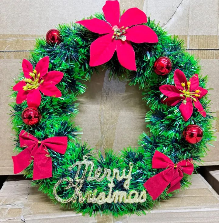 30CM Christmas Wreath for Front Door / Window with pine artificial garland