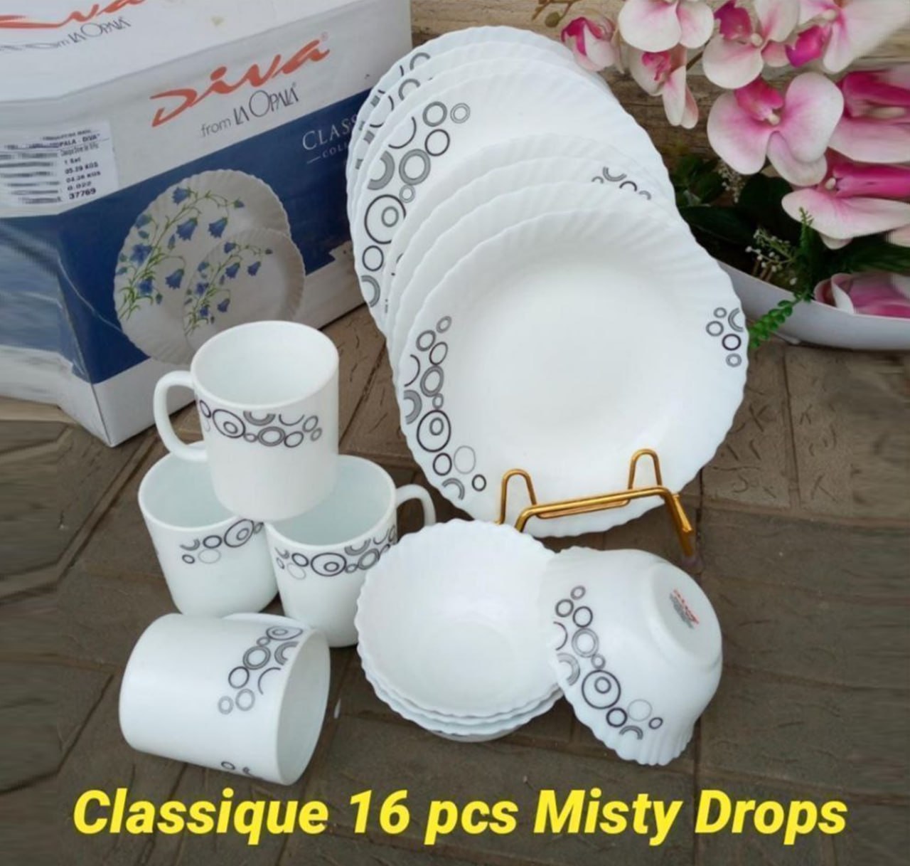 Diva 16 Pieces Classique Glass Dinner Set