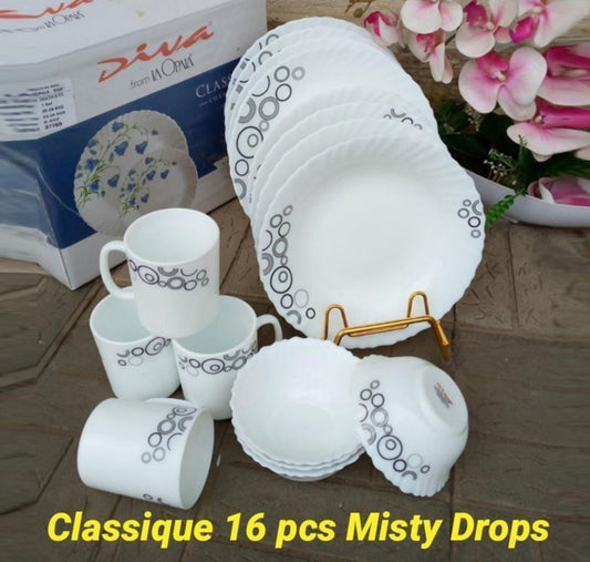 Diva 16 Pieces Classique Glass Dinner Set