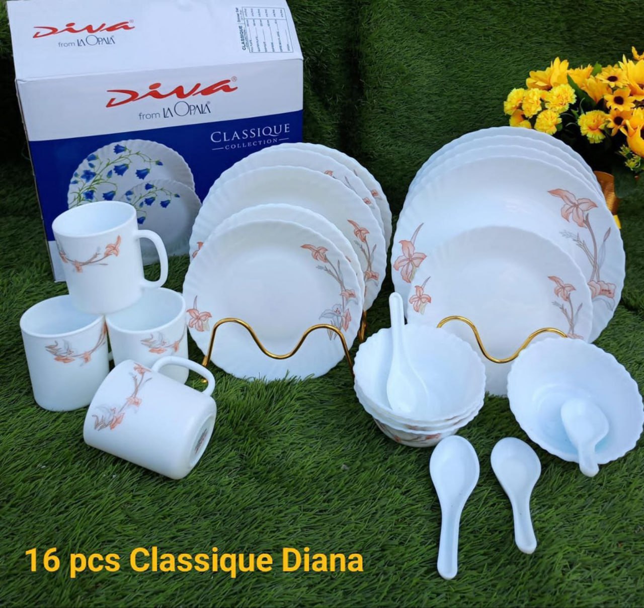 Diva 16 Pieces Classique Glass Dinner Set