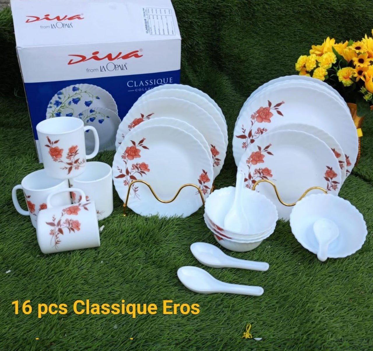 Diva 16 Pieces Classique Glass Dinner Set